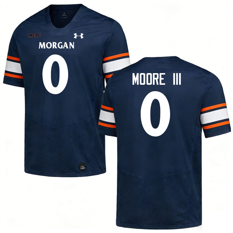 Morgan State Bears #0 Raymond Moore III College Football Jerseys,Uniforms Stitched-Navy